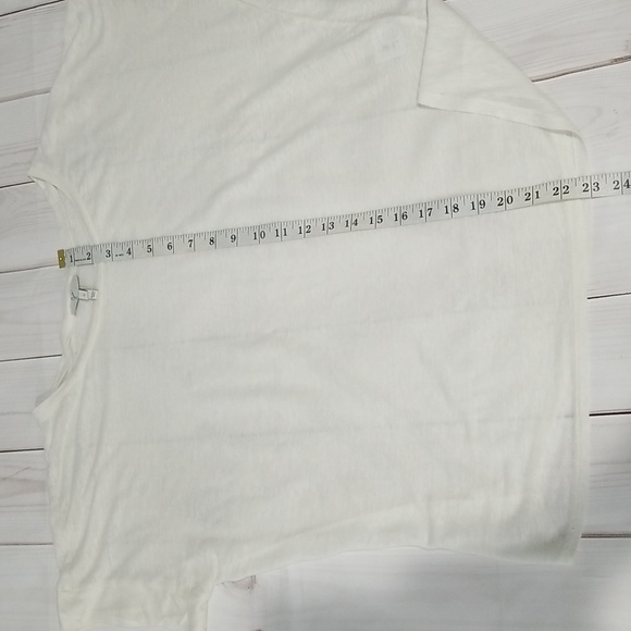 Joie Basic Linen T Shirt Size Small Ivory White Loose fit - Picture 9 of 10